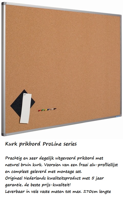 Toerist Toezicht houden oorsprong Kurk prikbord 120x200cm ProLine serie kopen
